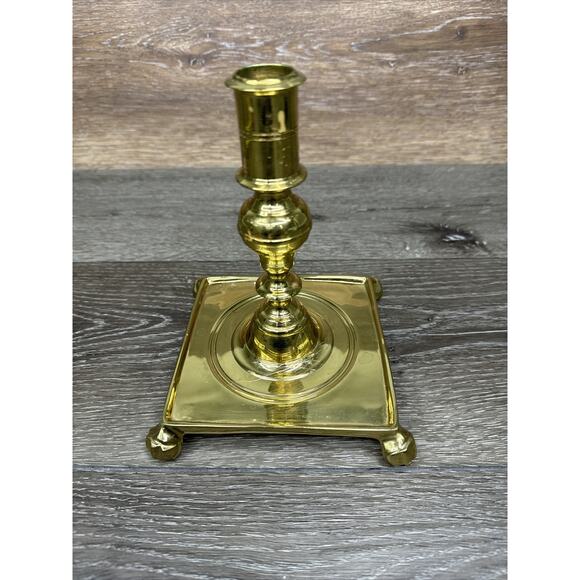 Northern European William and Mary Solid Brass Candle Stick 7” Tall - Picture 2 of 12